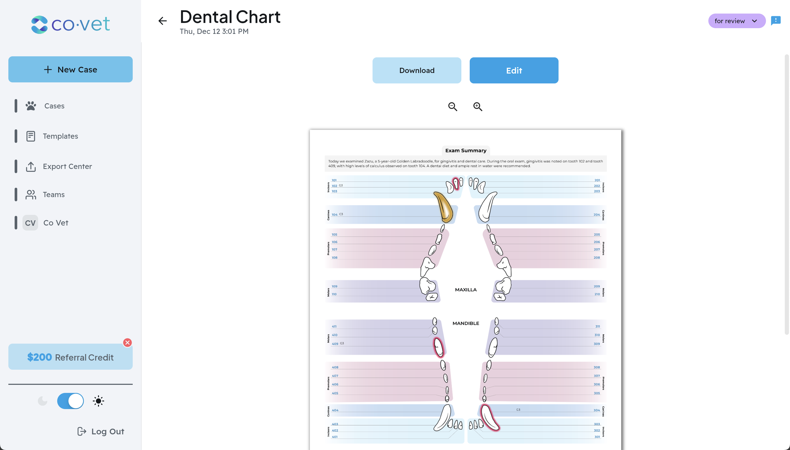 Visual dental charting